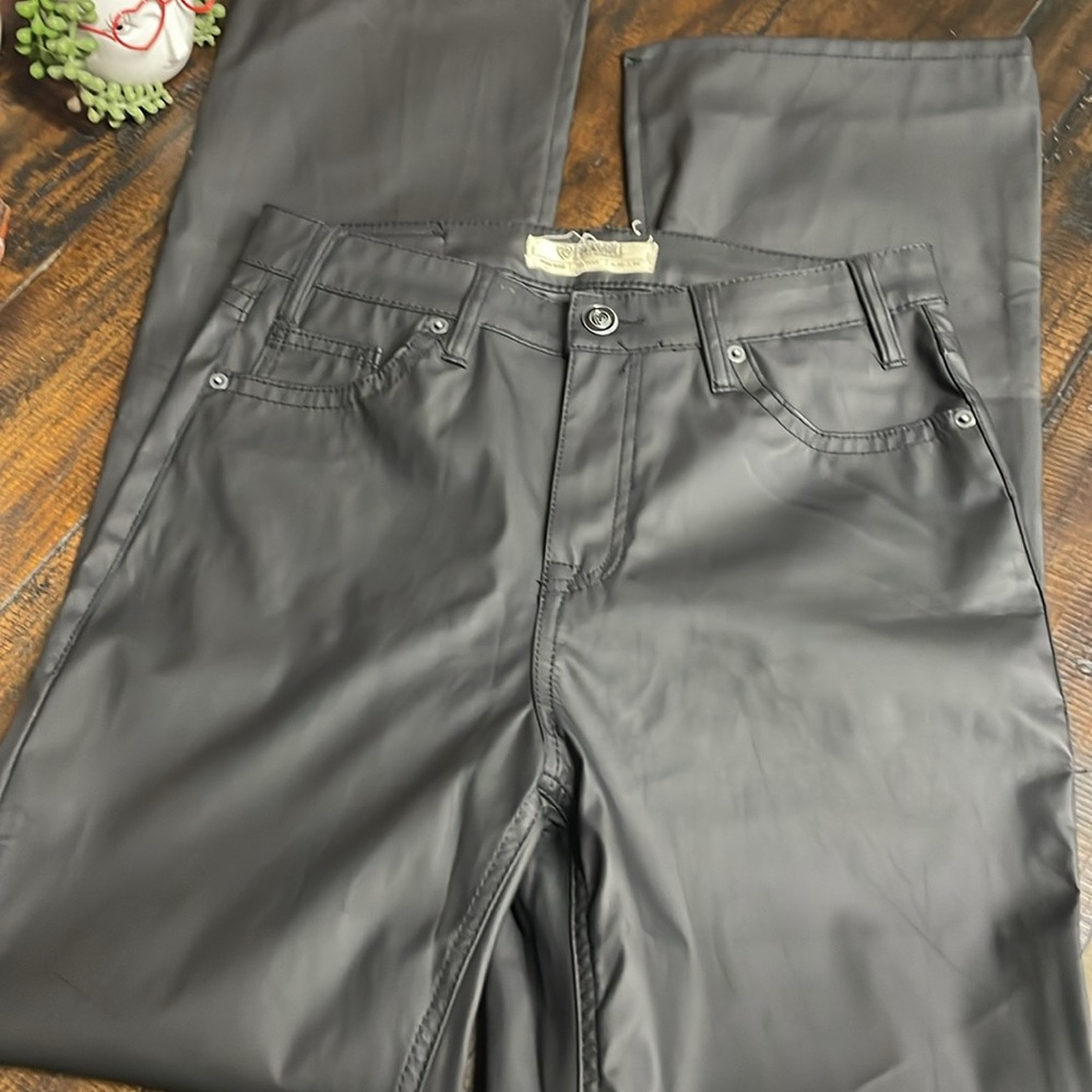 Rock & Roll Denim Black Pleather High Rise Bootcut for Women NWT - Picture 10 of 13